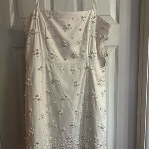 NWT BHLDN Straight-Neck Pearl Mini Dress L